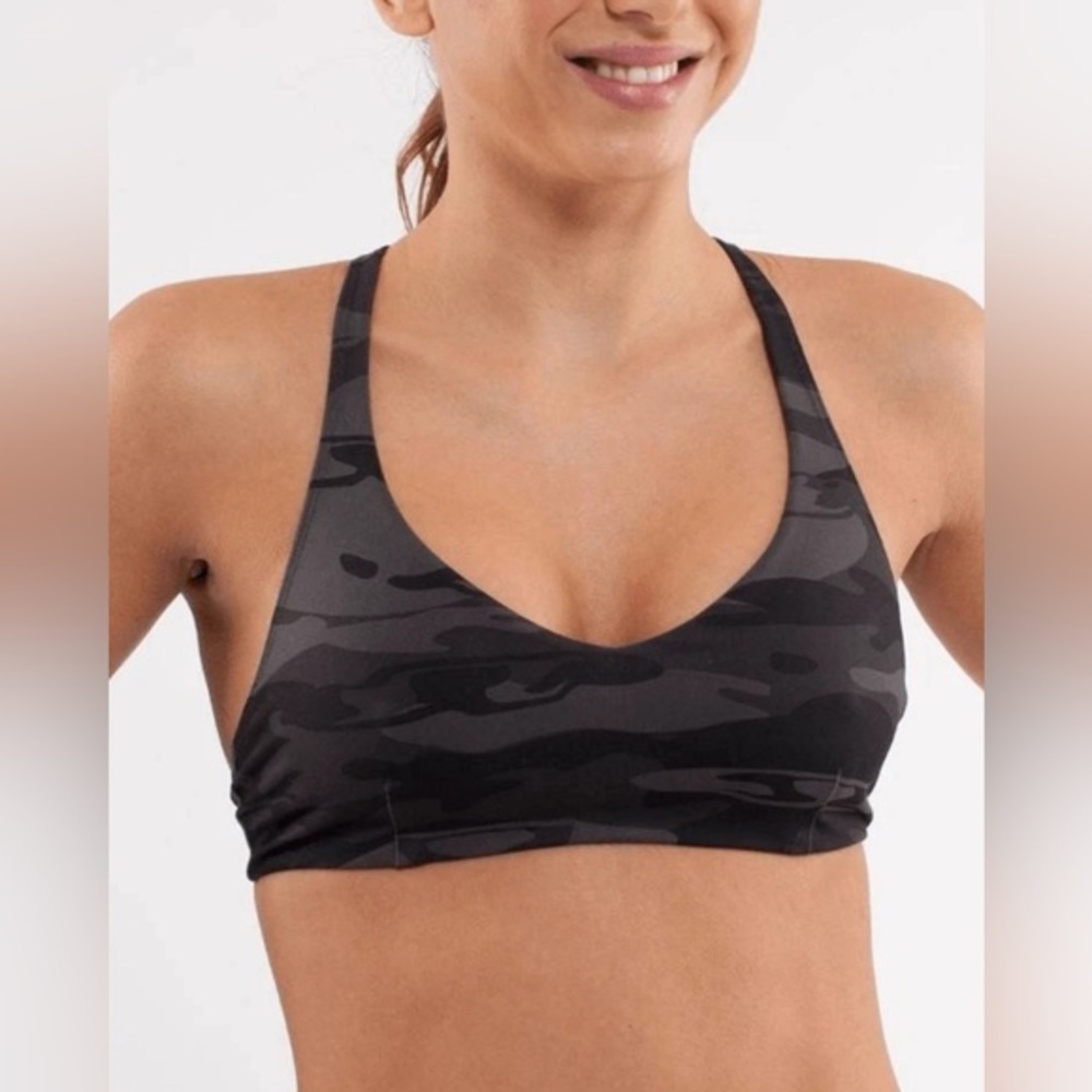 lululemon athletica Black & Dark Gray Camo Sports Bra